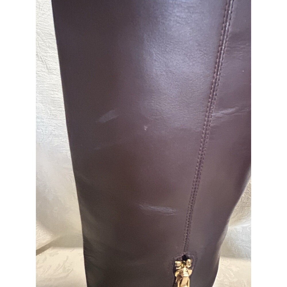 Michael Kors Dylyn Knee High Leather Riding Boots Barolo Brown Women’s Size 8M - Picture 8 of 11